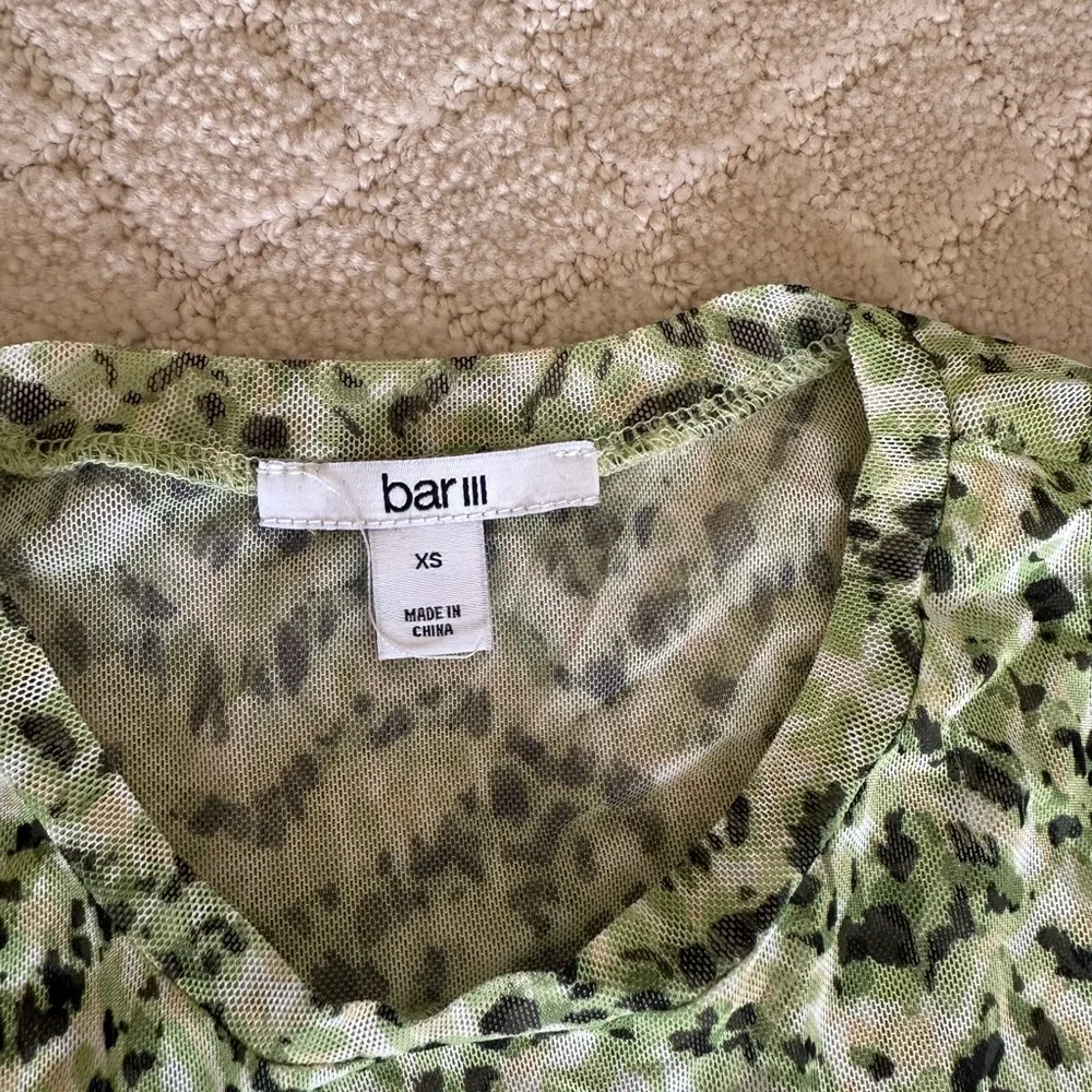 Bar III Green Animal Print Matching Skirt Set NWT XS
